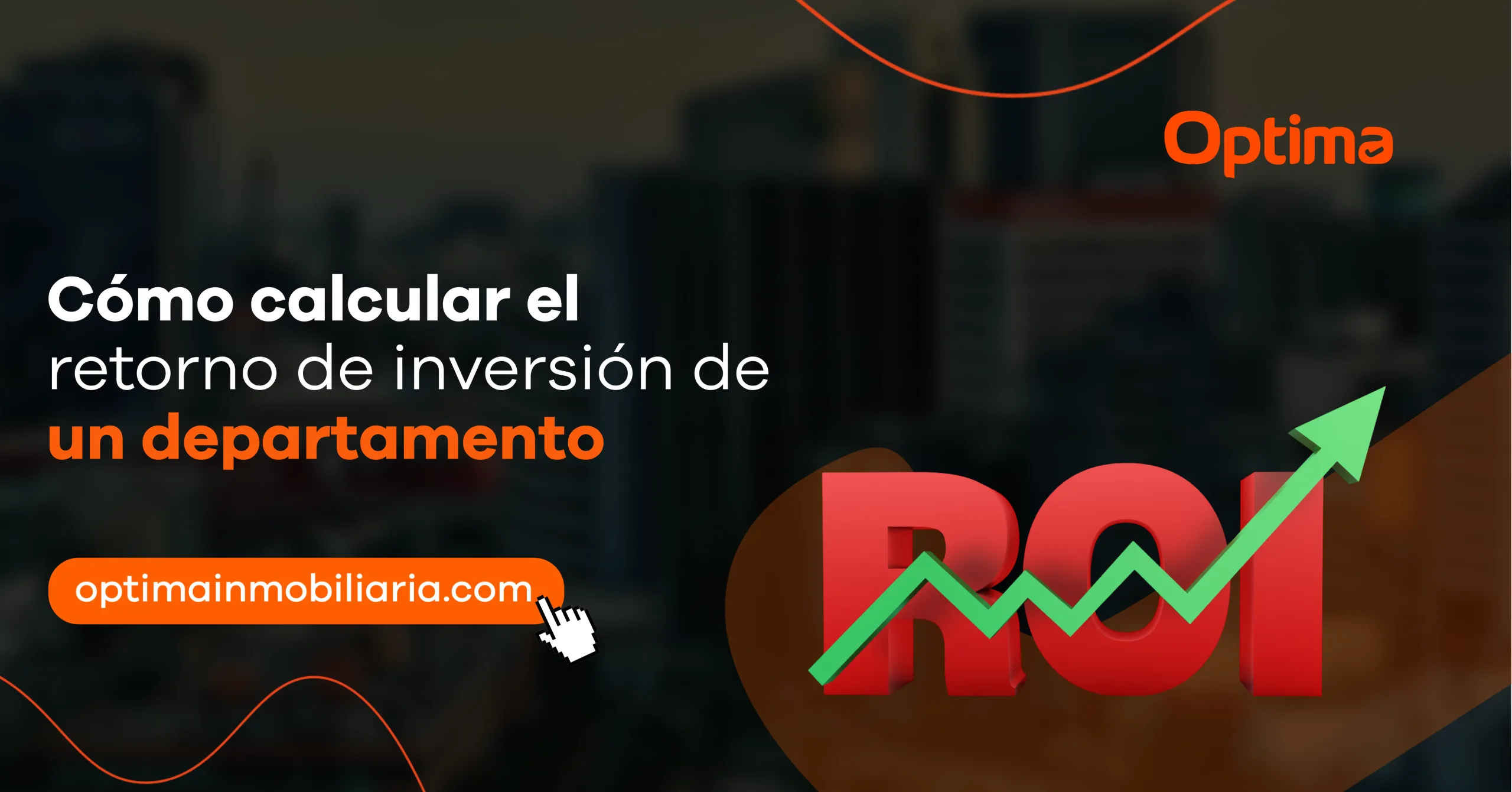 Gráfico ROI con flecha ascendente en imagen sobre cómo calcular el retorno de inversión de un departamento.