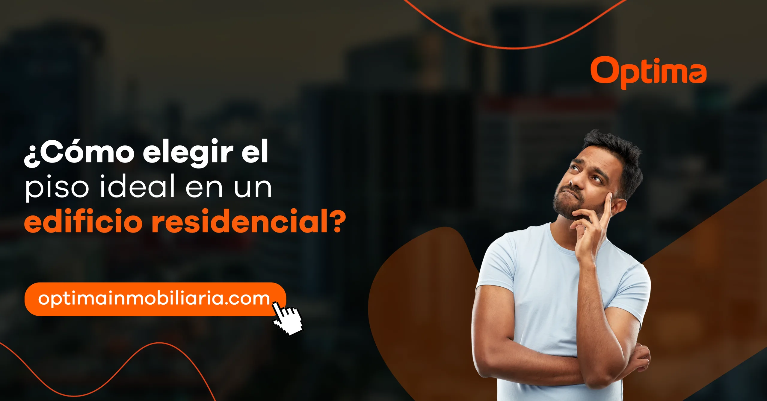 Hombre analizando cómo elegir el piso ideal en un edificio residencial antes de comprar un departamento