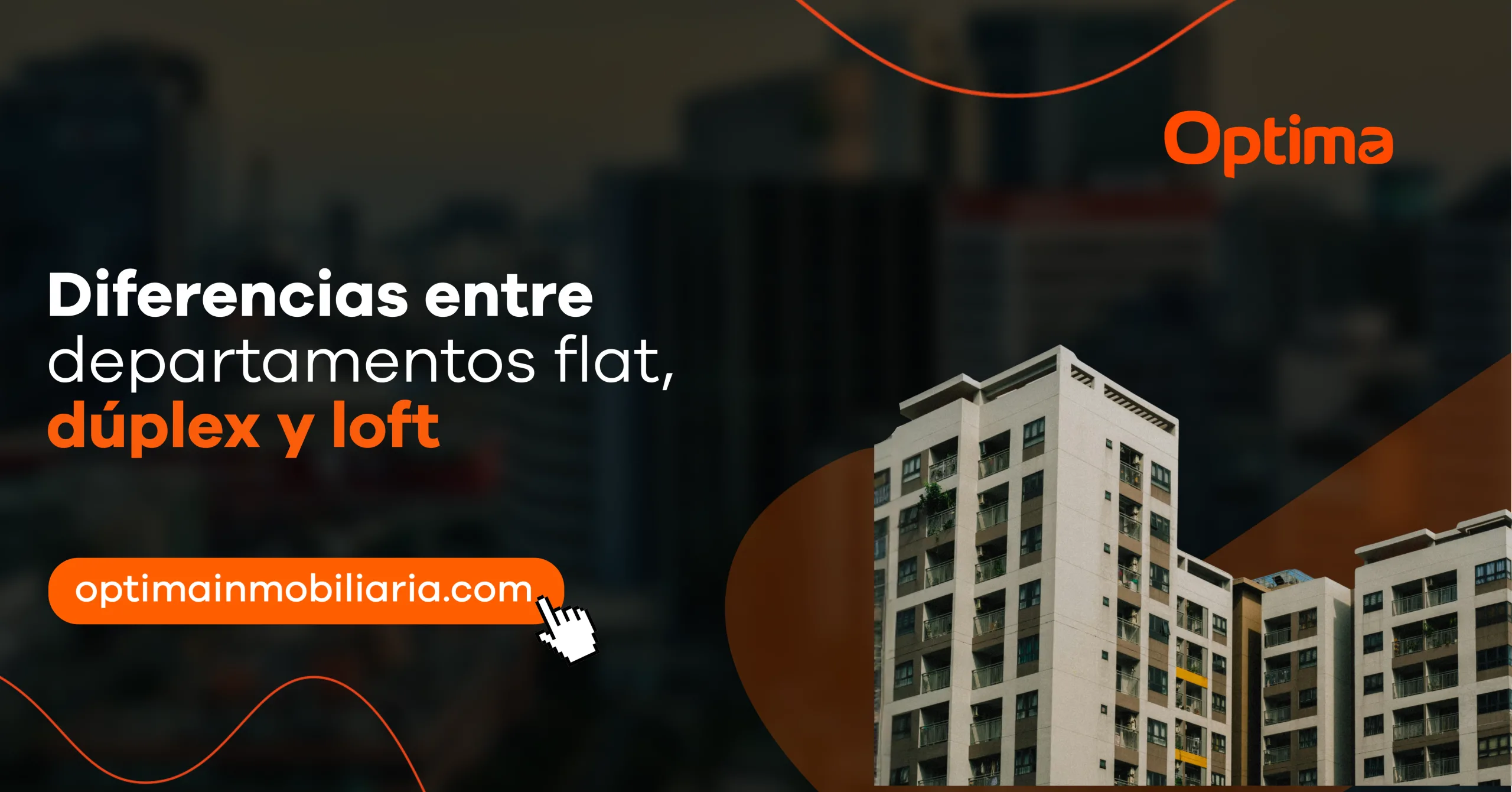 Edificios modernos de departamentos representando las diferencias entre departamentos flat, dúplex y loft