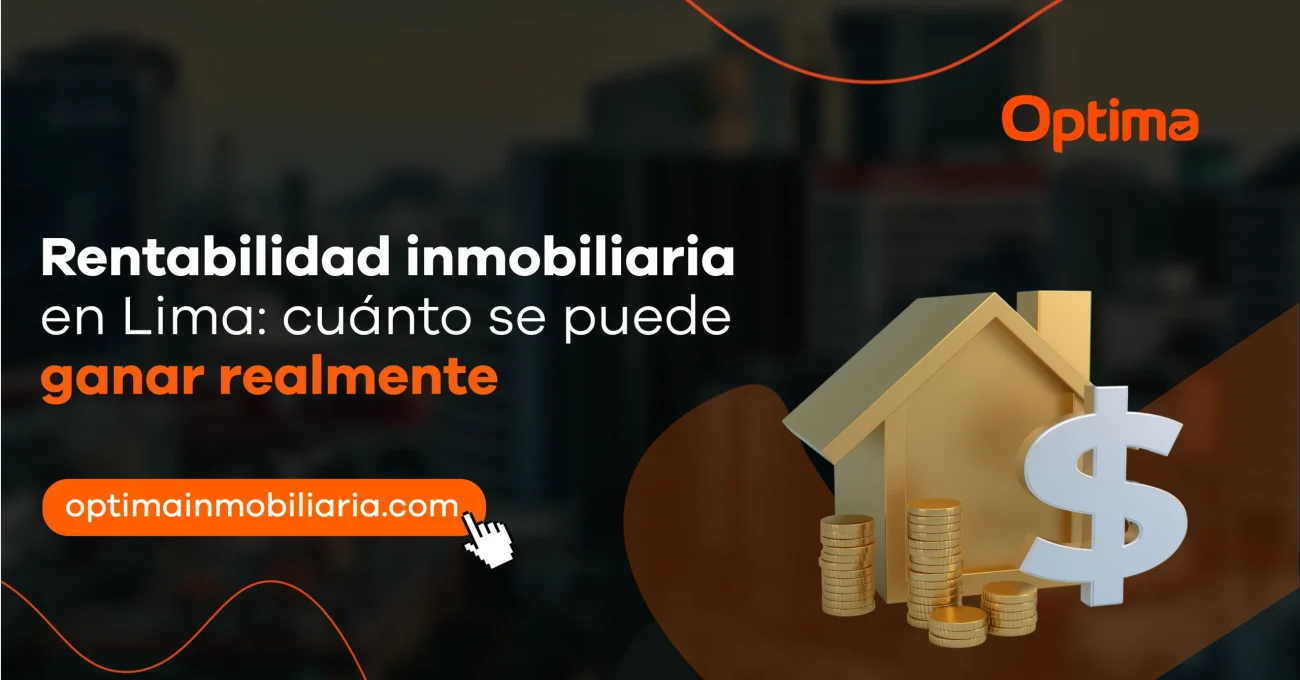 Casa con monedas y símbolo de dólar representando la rentabilidad inmobiliaria en Lima y las ganancias por inversión