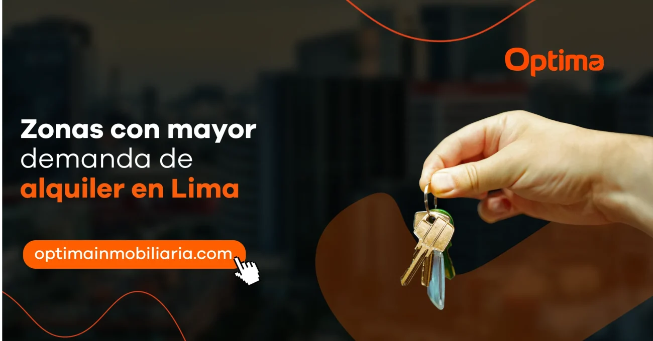 Mano sosteniendo un juego de llaves, representando las zonas con mayor demanda de alquiler de departamentos en Lima y las oportunidades de inversión inmobiliaria.