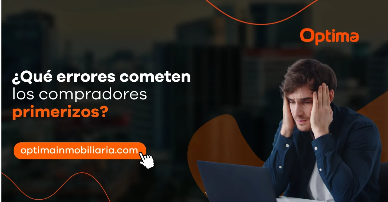Comprador primerizo revisando información en una laptop mientras enfrenta dudas y preocupaciones durante el proceso de compra de una propiedad.